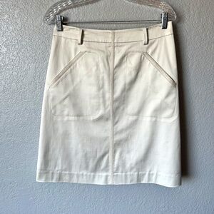 Sinclaire 10 cream lined side zip skirt